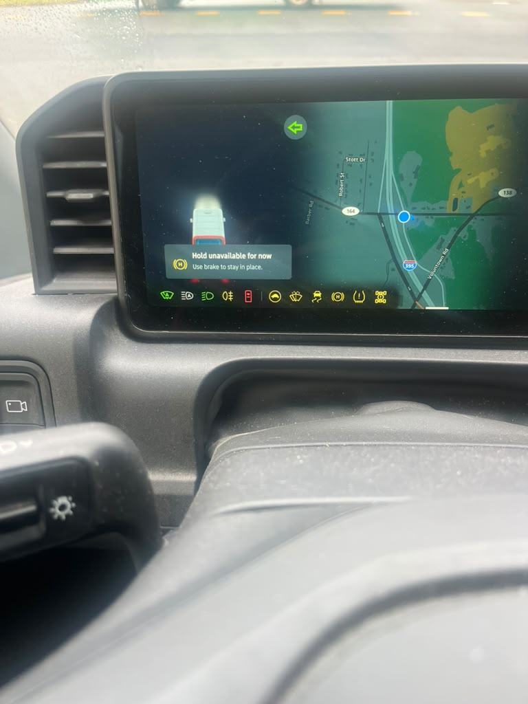 Dashboard screen of an electric delivery van